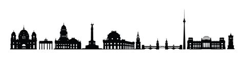 Skyline of Berlin city. Varius landmarks silhouette of Berlin, Germany ...