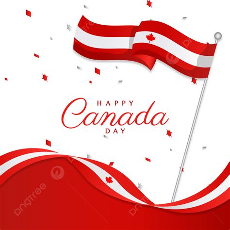 Canada Day Greeting Design With Canadian Flag Transparent Background ...