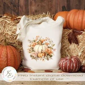 Boho Pumpkins PNG, Thanksgiving, Instant Digital Download, Scrapbook ...