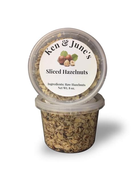 Raw Sliced Hazelnuts | 8oz Container | Ken & June's Hazelnuts