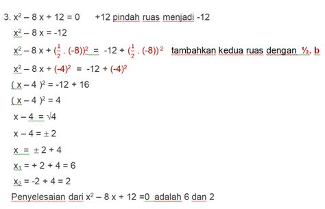 `: Melengkapkan Kuadrat sempurna