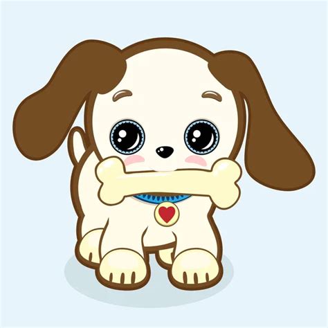 Cute Cartoon Dog Cartoon Character Digital Black White Drawing Vector ⬇ ...