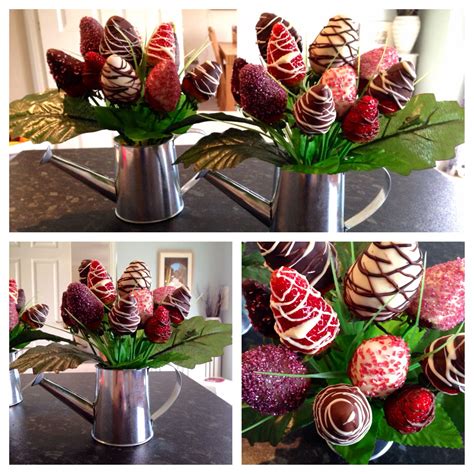 Chocolate dipped strawberry bouquet arrangement home made Mother's Day ...