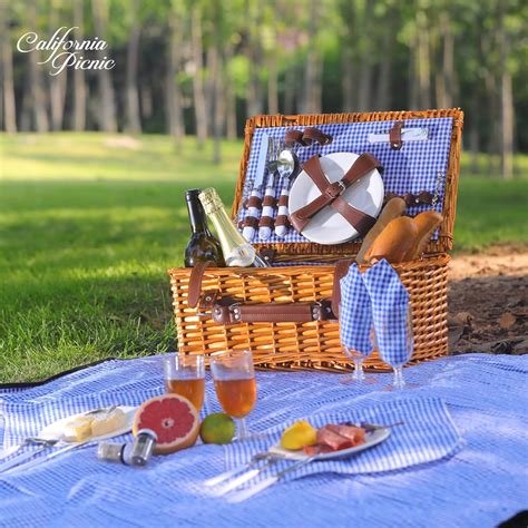 Picnic Basket Set for 4 Person | Picnic Hamper Set | Folding Picnic ...