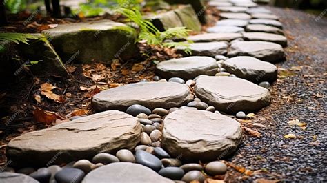 Premium AI Image | A Photo featuring a close up of a stone pathway or ...