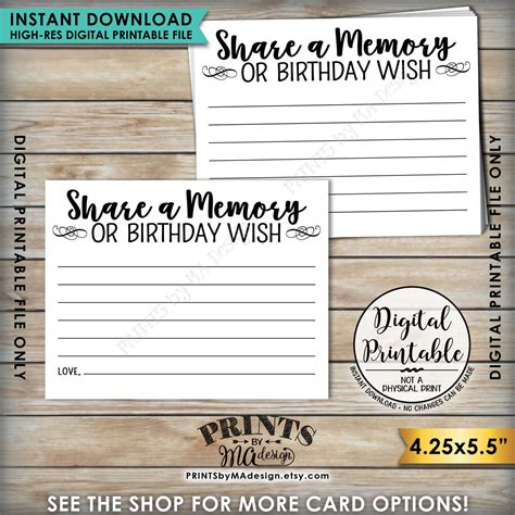 Birthday Share a Memory Card, Share Memories or a Birthday Wish, Write ...