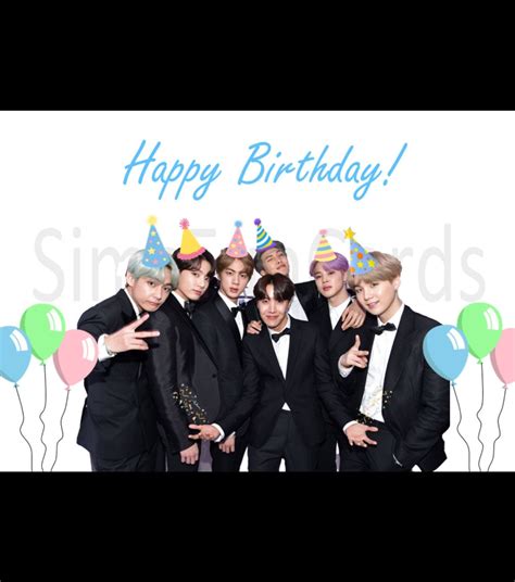 BTS, Army, BTS Birthday Card, Digital Birthday Card, RM, Suga, J-hope ...