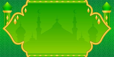 Islamic Green Banner Background Template