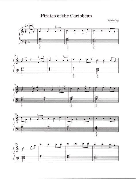 Pirates of the Caribbean Piano Solo - Digital Sheet Music - Late ...