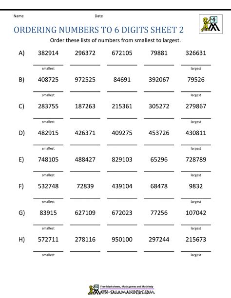 Whole Number Place Value Worksheets