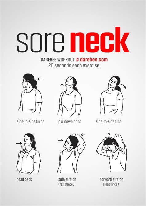 Sore Neck workout. | Neck exercises, Office exercise, Fitness tips