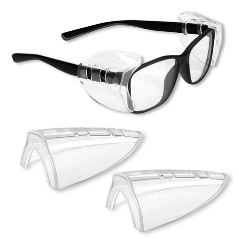 EEEkit 1pair Slip On Clear Side Shields for Safety Glasses, Eye Glasses ...