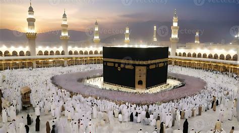 AI generated Islamic Festivities Ramadan and Eid at Mecca Kaaba Center ...