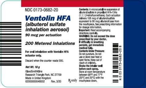 Ventolin: Package Insert / Prescribing Information