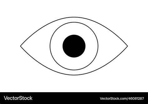 Simple line drawing of an open eye Royalty Free Vector Image