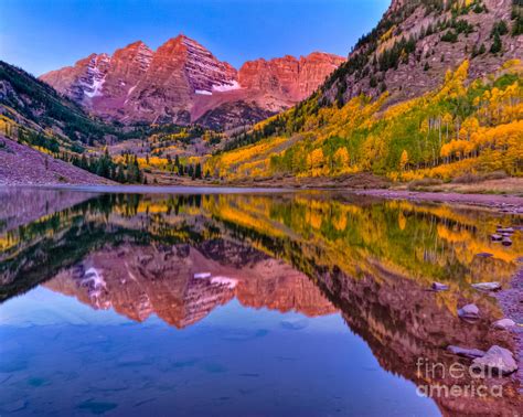 Maroon Bells Fall Reflection Photograph by Harry Strharsky - Fine Art ...