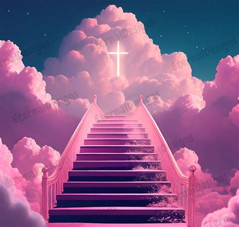 Pink Heaven Background PNG Memorial Background Stairs to Heaven Heaven ...