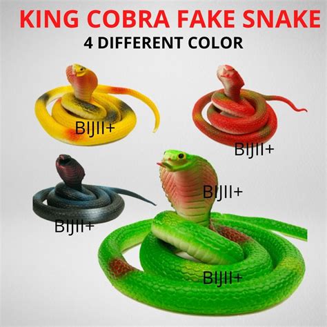 King Cobra Fake Snake Real Rubber Snake April Fool Toy Prank Scary ...