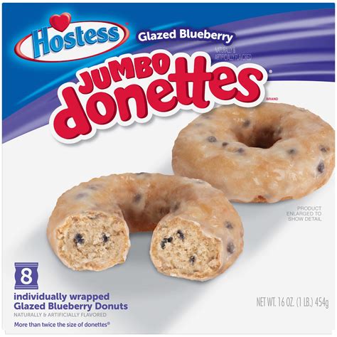 Buy HOSTESS Glazed Blueberry Flavored Jumbo DONETTES Donuts, 8 count ...