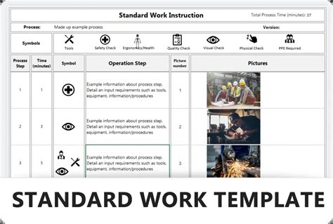 Standard Work Instructions Template (Excel) - Learn Lean Sigma