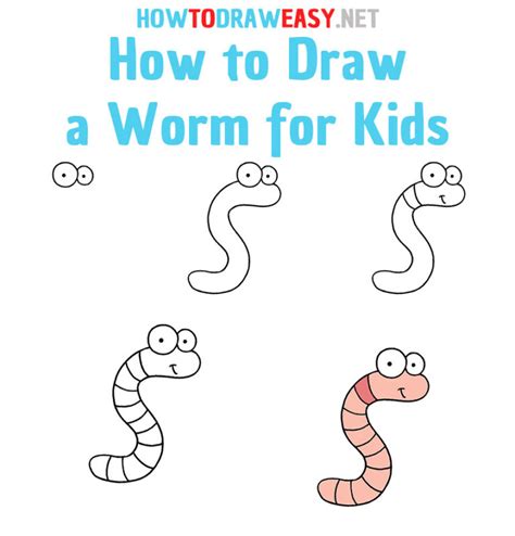 How to Draw a Worm for Kids - How to Draw Easy