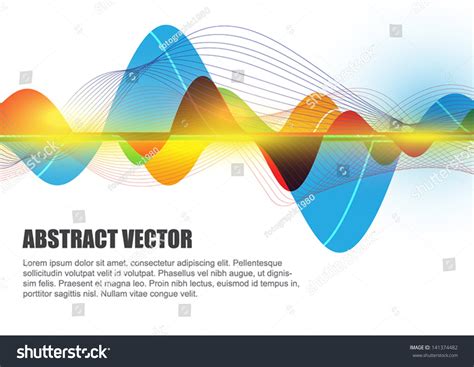 Vector Abstract Sound Wave, Electromagnetic Background - 141374482 ...