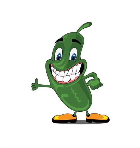 Pickle mascot vector illustration on white background 19209803 Vector ...