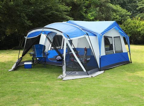 ALPHA CAMP 10-12 Person Tent with Screen Room Cabin Tent Design - 19' x ...