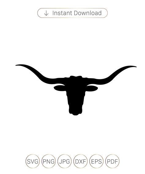 Longhorn Svg Bull Head Svg Longhorn Outline Svg Texas Svg Etsy ...