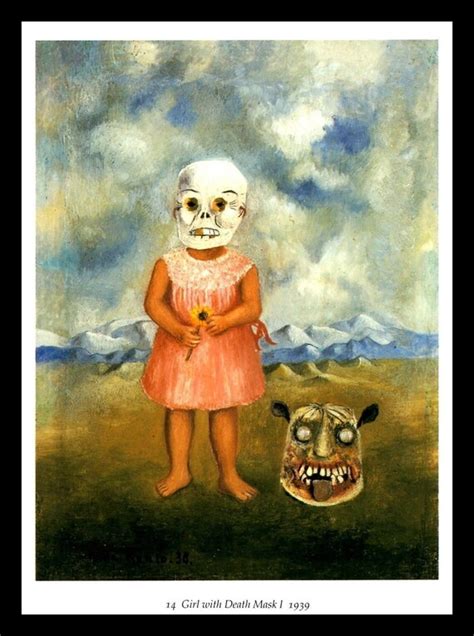 Frida Kahlo Print Girl With Death Mask Circa