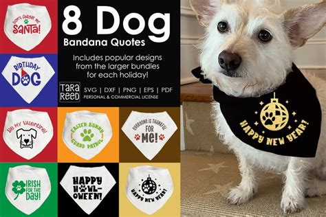 Holiday Dog Bandana Quotes for Cricut and Sublimation