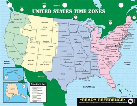 Us State Map Labeled With Time Zones