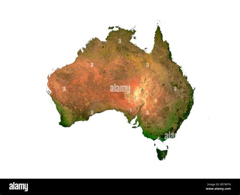 Satellite Image Of Australia Isolated On White Background Stock Photo ...