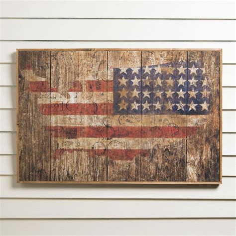 20 Photos Rustic American Flag Wall Art