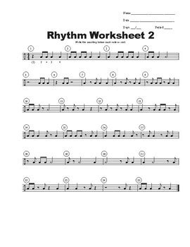 Rhythm Worksheet 2 by Brian Tychinski | TPT