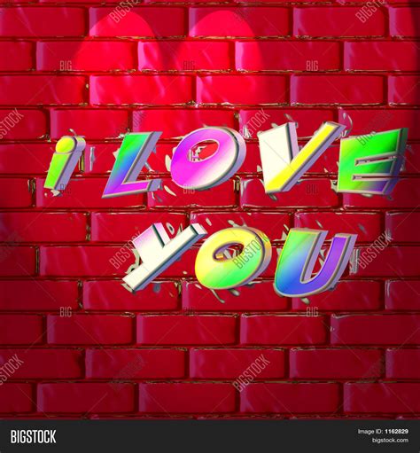 Love You Graffiti On Red Brick Wall Image & Photo | Bigstock