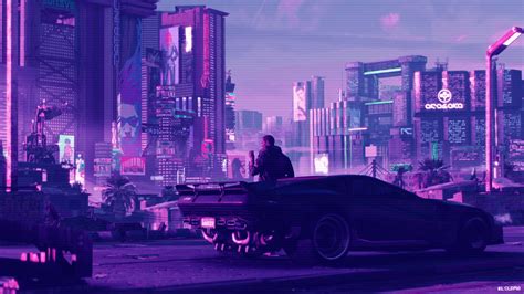 Cyberpunk 2077 #synthwave #car digital art #vehicle futuristic city ...