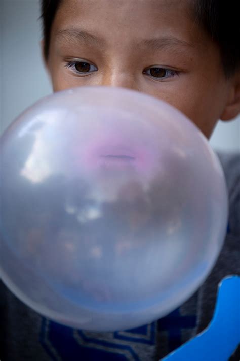 Contestants compete in the Bubble Gum blowing contest