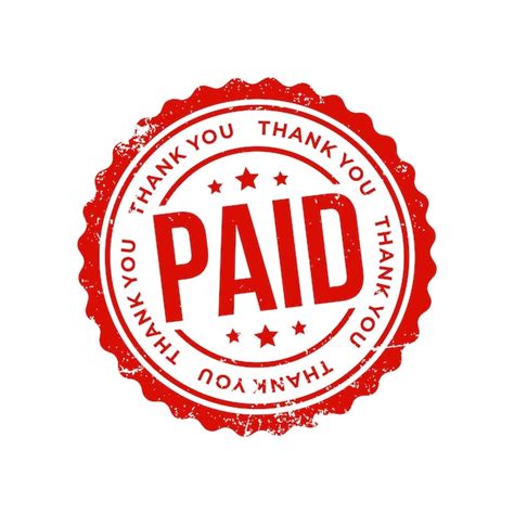 Premium Vector | Round Paid and Thank you. Grunge rubber stamp. vector ...