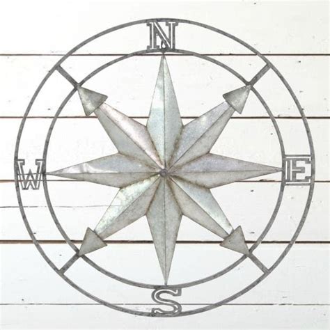 HUGE Compass Rose Made Of Polished Metal | Antique Farmhouse