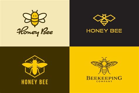 4 honey bee logo designs