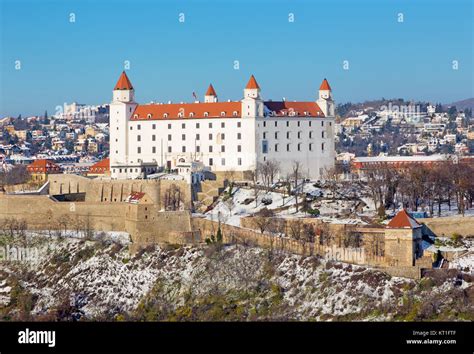 Bratislava - The castle in winter light Stock Photo - Alamy