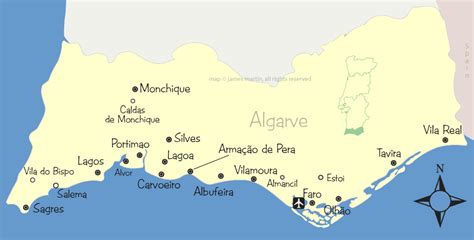 Map Algarve Coast Portugal - Islands With Names