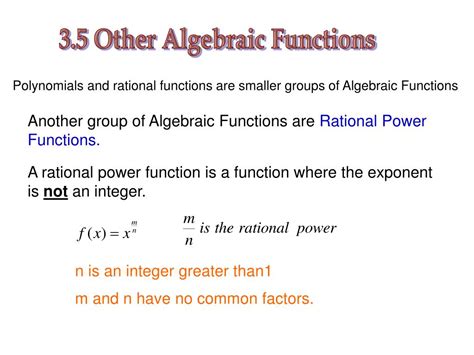 PPT - 3.5 Other Algebraic Functions PowerPoint Presentation, free ...