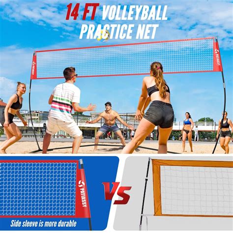 14ft Freestanding Volleyball Practice Net For Indoor Or Outdoor ...