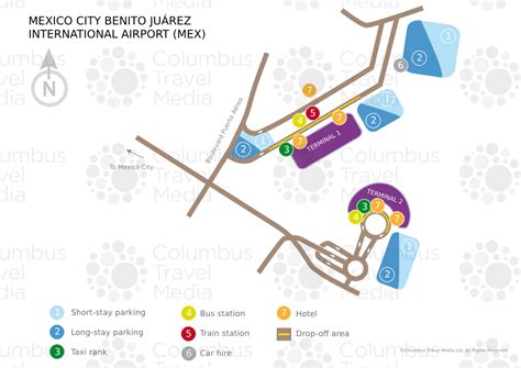 Map of Mexico City airport transportation & terminal