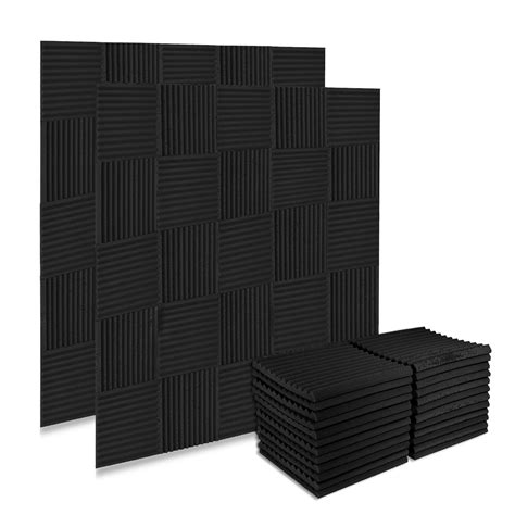 Buy 50 Pack Acoustic Foam Panels Premium Sound Proof Foam Panels Black ...