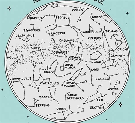 Map of the Constellations Star Chart Hand-drawn Digital | Etsy