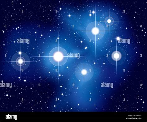 Pleiades - Illustration of the Pleiades, called Seven Sisters, M45, an ...