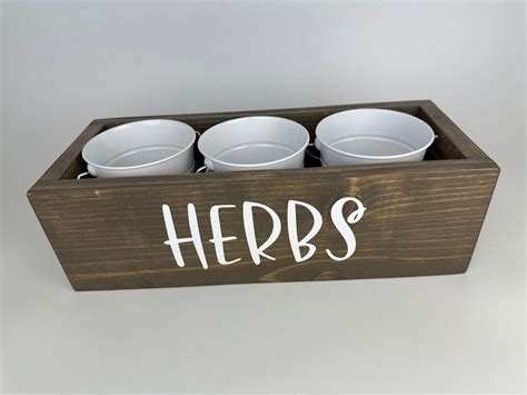 Wood Planter Box Herb Garden Kit / Indoor Garden / Seed Starter Kit - Etsy